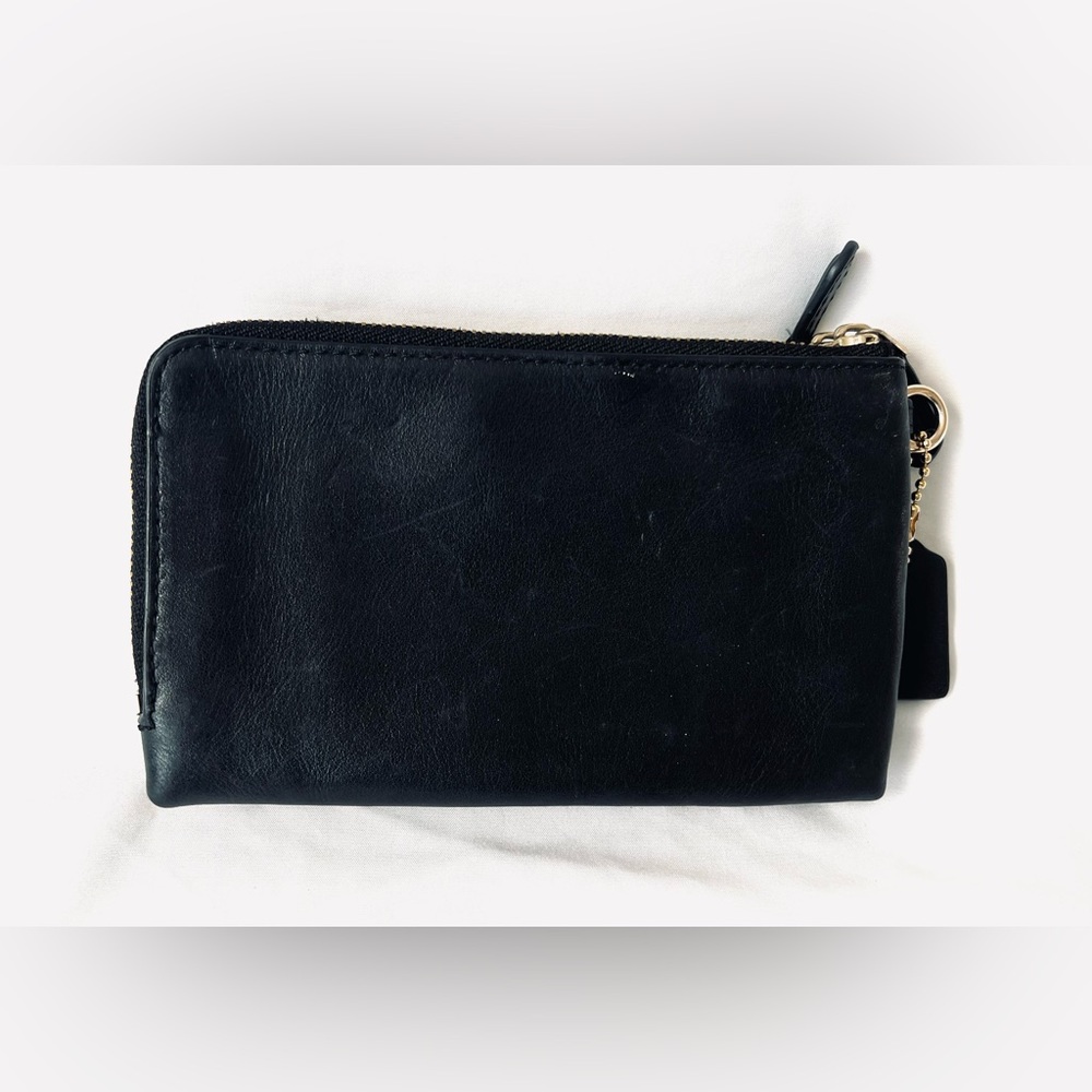 Coach Black Leather Zip Pouch - Picture 2 of 12